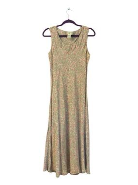 April Cornell Floral Midi Dress Vintage Cottagecore Green Pink Size L